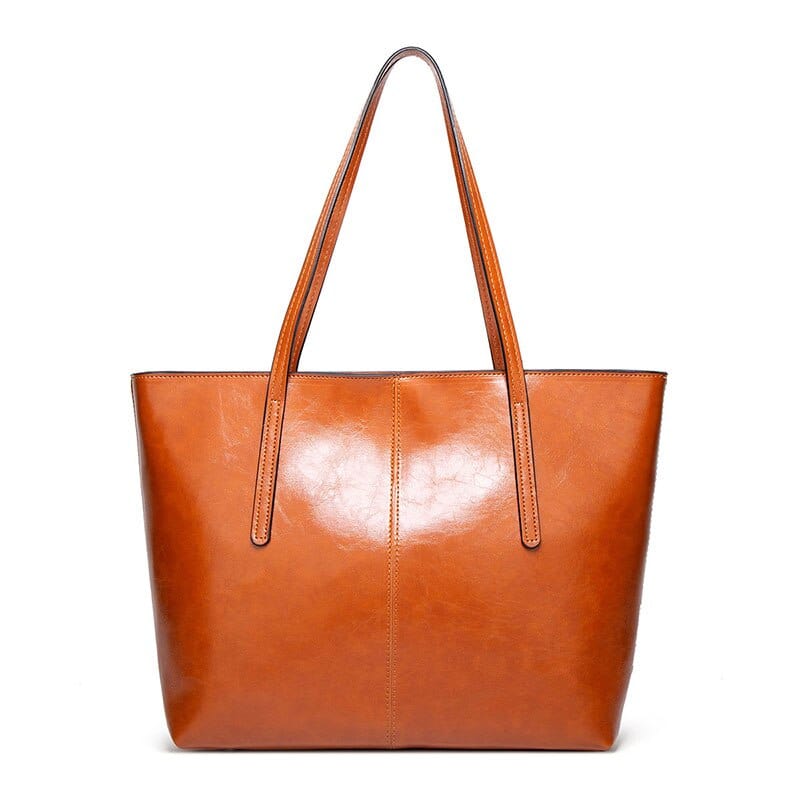 bags : Tote Bag Bruin - Vintage Oil Wax Leather in van Pantino