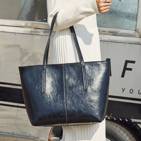 bags : Tote Bag Bruin - Vintage Oil Wax Leather in van Pantino