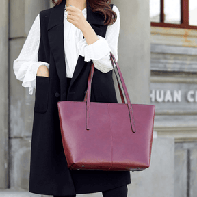 bags : Tote Bag Bruin - Vintage Oil Wax Leather in van Pantino