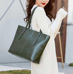 bags : Tote Bag Bruin - Vintage Oil Wax Leather in van Pantino