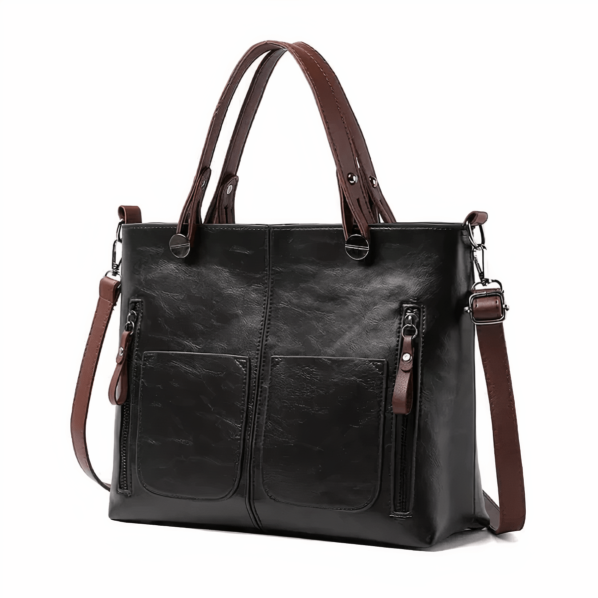 bags : Vintage Schoudertas Dames - Rosalie Leer - Bruin in van Pantino