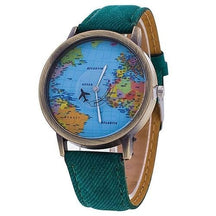 watches : Vintage Traveler's Leather Watch - Zwart in Groen van Pantino
