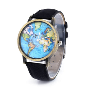 watches : Vintage Traveler's Leather Watch - Zwart in van Pantino