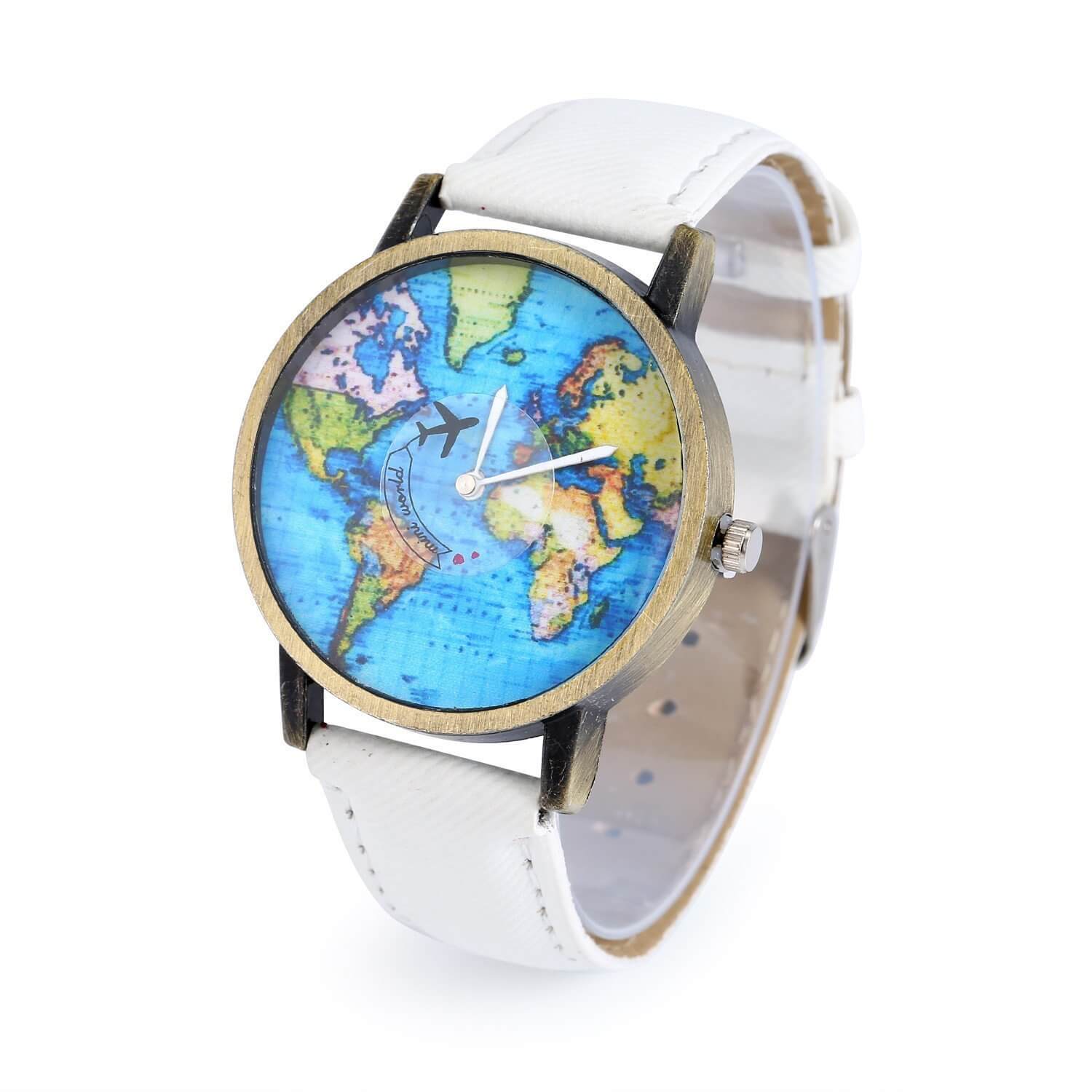 watches : Vintage Traveler's Leather Watch - Zwart in van Pantino