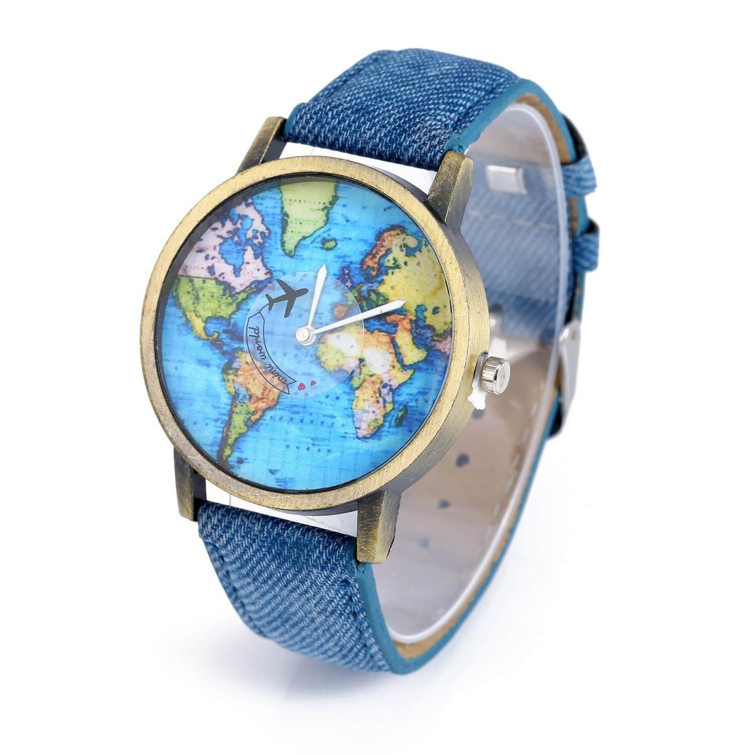 watches : Vintage Traveler's Leather Watch - Zwart in van Pantino