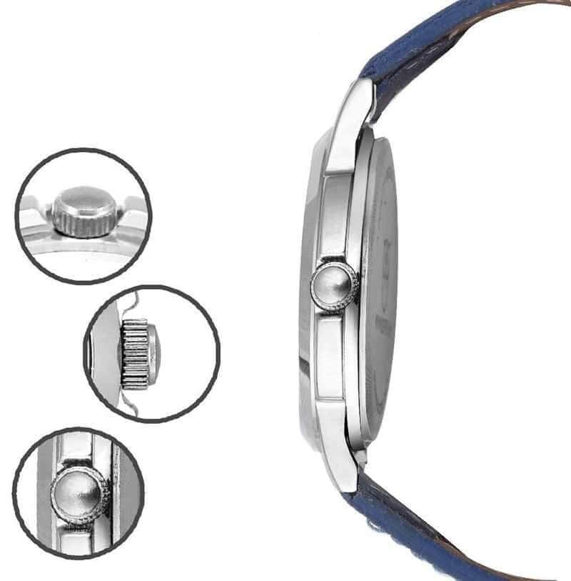watches : Vintage Traveler's Leather Watch - Zwart in van Pantino
