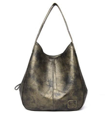 bags : Vegan Handtas Dames - Duurzaam Stijlvol Design - Vegan Leer in Goud 28x12x30cm van Pantino