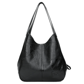 bags : Vegan Handtas Dames - Duurzaam Stijlvol Design - Vegan Leer in Zwart 28x12x30cm van Pantino