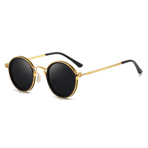Sunglasses : Dames Zonnebril Goudkleurig Metaal UV4400 - Trendy Design in van Pantino