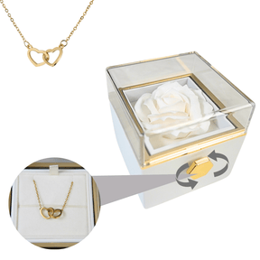 Necklace : Ketting Goud - Elegante Eeuwige Roos met in Wit Goud van Pantino