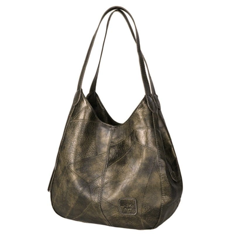 bags : Grote PU Leren Tas Leer - Zwart in Brons van Pantino