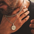 Heren Ketting - Vnox Zilverkleurige RVS Halsketting voor Mannen, Gelaagd & Duurzaam
