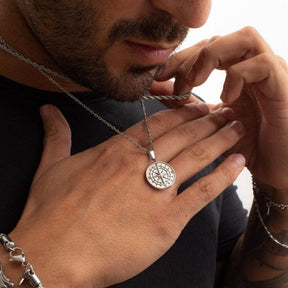 Necklace : Heren Ketting - Vnox Zilverkleurige RVS Halsketting voor Mannen, Gelaagd & Duurzaam in Silver van Pantino