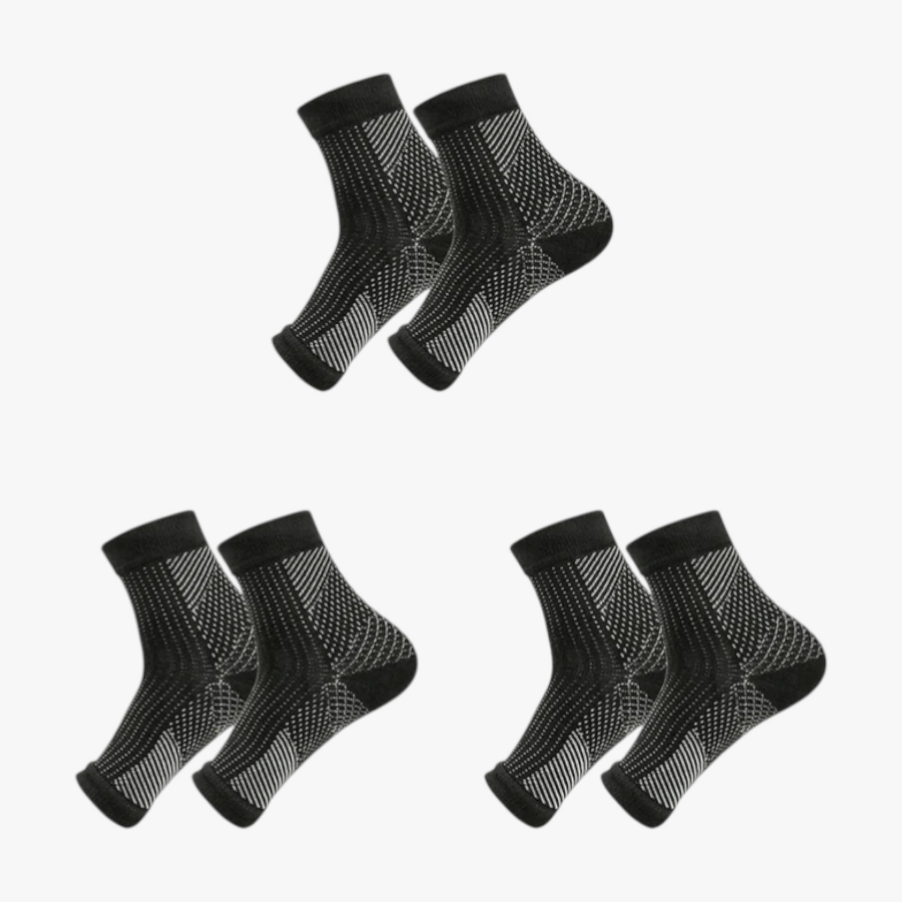Socks : VoetVitaal - Steunsocks voor Pijnlijke Voeten (1 + 2 Paar) - Wit in Zwart van Pantino