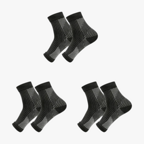 Socks : VoetVitaal - Steunsocks voor Pijnlijke Voeten (1 + 2 Paar) - Wit in Zwart van Pantino