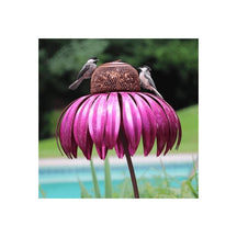 pets : Vogelvoederbak Blauw - Bloemvorm Tuin Decoratief - Kunststof in Roze van Pantino
