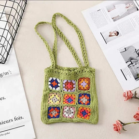 bags : Boho Geweven Tote Bag Dames - Zomer Strand Handtas - Stro in Groen van Pantino