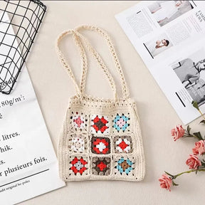 bags : Boho Geweven Tote Bag Dames - Zomer Strand Handtas - Stro in Apricot van Pantino