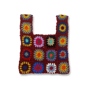 bags : Boho Geweven Tote Bag Dames - Zomer Strand Handtas - Stro in Wijnrood van Pantino