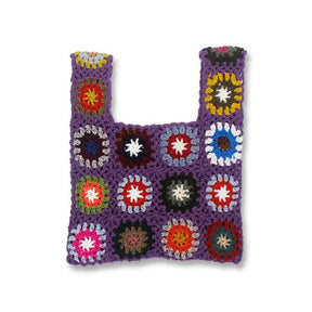 bags : Boho Geweven Tote Bag Dames - Zomer Strand Handtas - Stro in Paars van Pantino