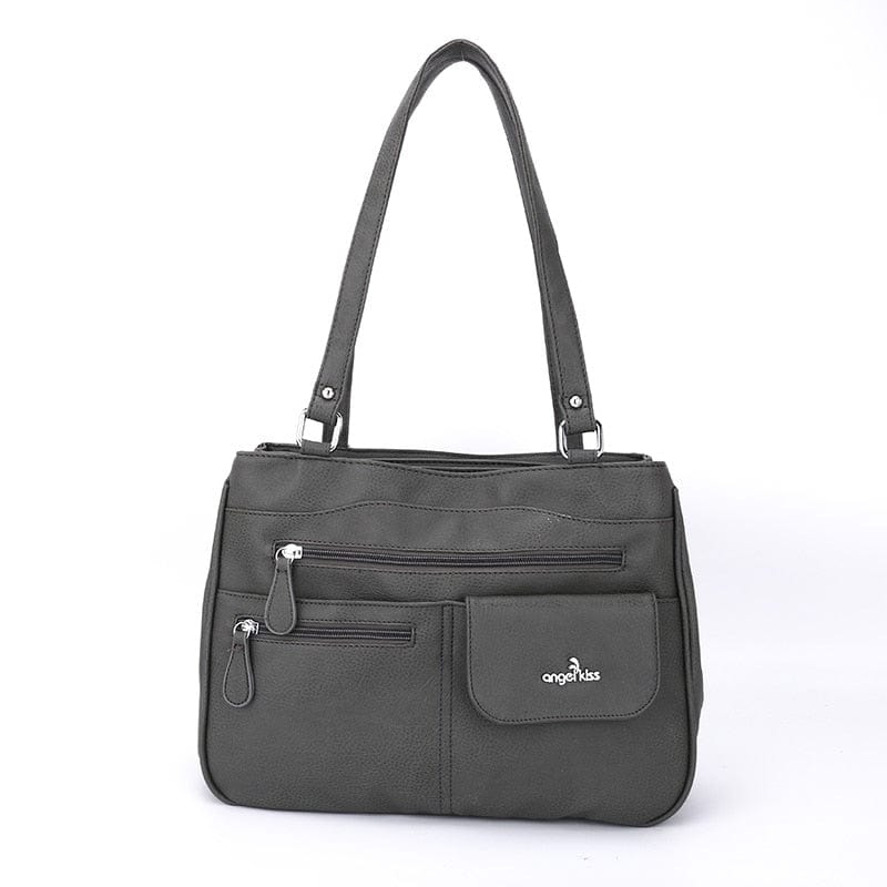 Handbag : Vrouwen Multipocket Handtas Dames - Zwart in Donkergrijs van Pantino