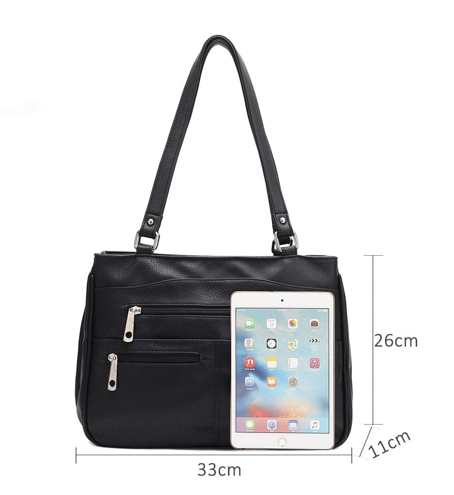 Handbag : Vrouwen Multipocket Handtas Dames - Zwart in van Pantino