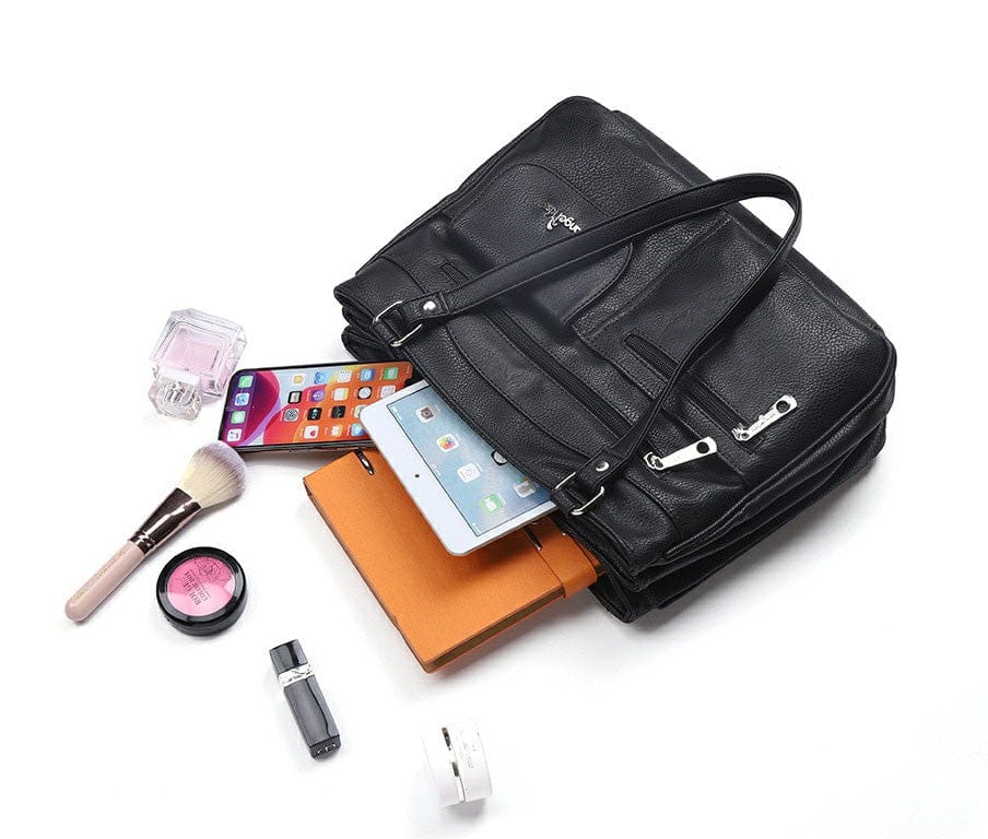 Handbag : Vrouwen Multipocket Handtas Dames - Zwart in van Pantino