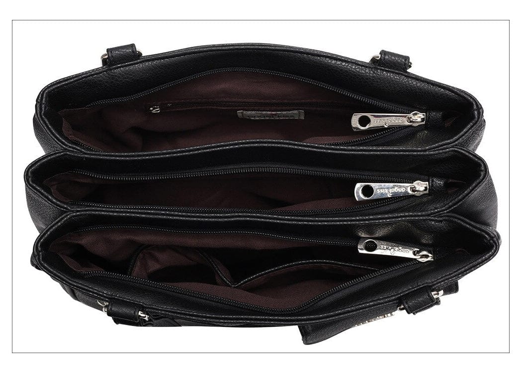 Handbag : Vrouwen Multipocket Handtas Dames - Zwart in van Pantino