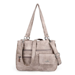 Handbag : Vrouwen Multipocket Handtas Dames - Zwart in Rookgrijs van Pantino