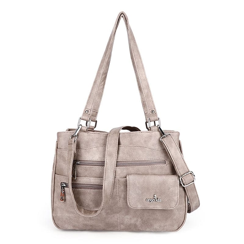 Handbag : Vrouwen Multipocket Handtas Dames - Zwart in Rookgrijs van Pantino