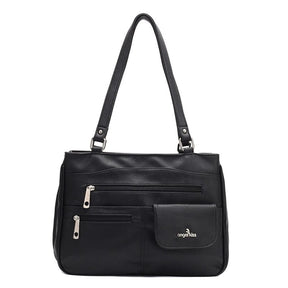 Handbag : Vrouwen Multipocket Handtas Dames - Zwart in Zwart van Pantino