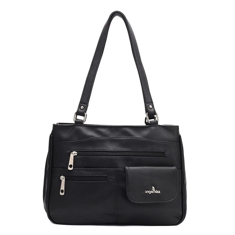 Handbag : Vrouwen Multipocket Handtas Dames - Zwart in Zwart van Pantino