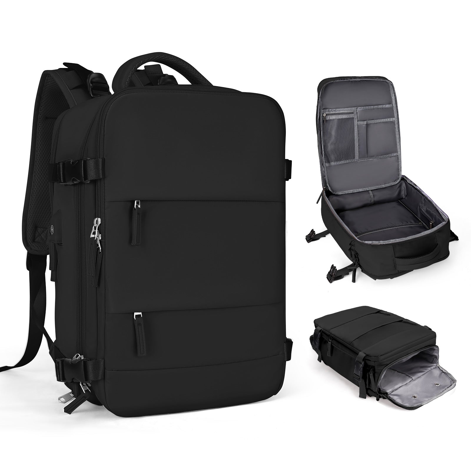 bags : Journey Rugzak - Blauw in Zwart van Pantino