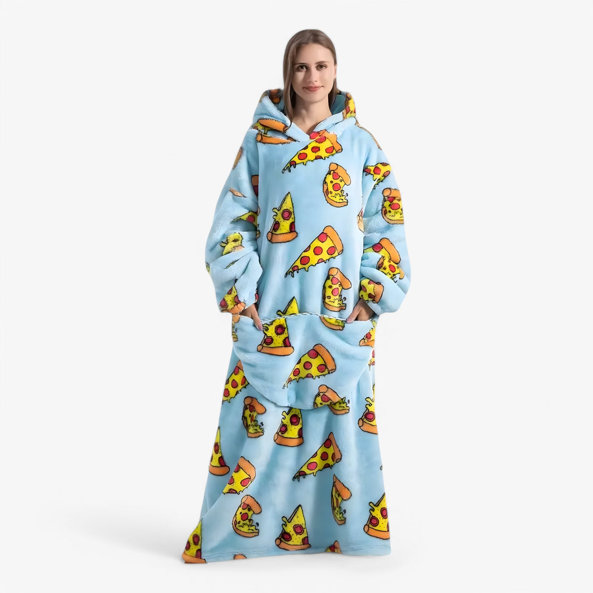 home & garden : WarmBlanket - Zachte Warme Fleece Trui Deken - Wit Panda in Pizza van Pantino