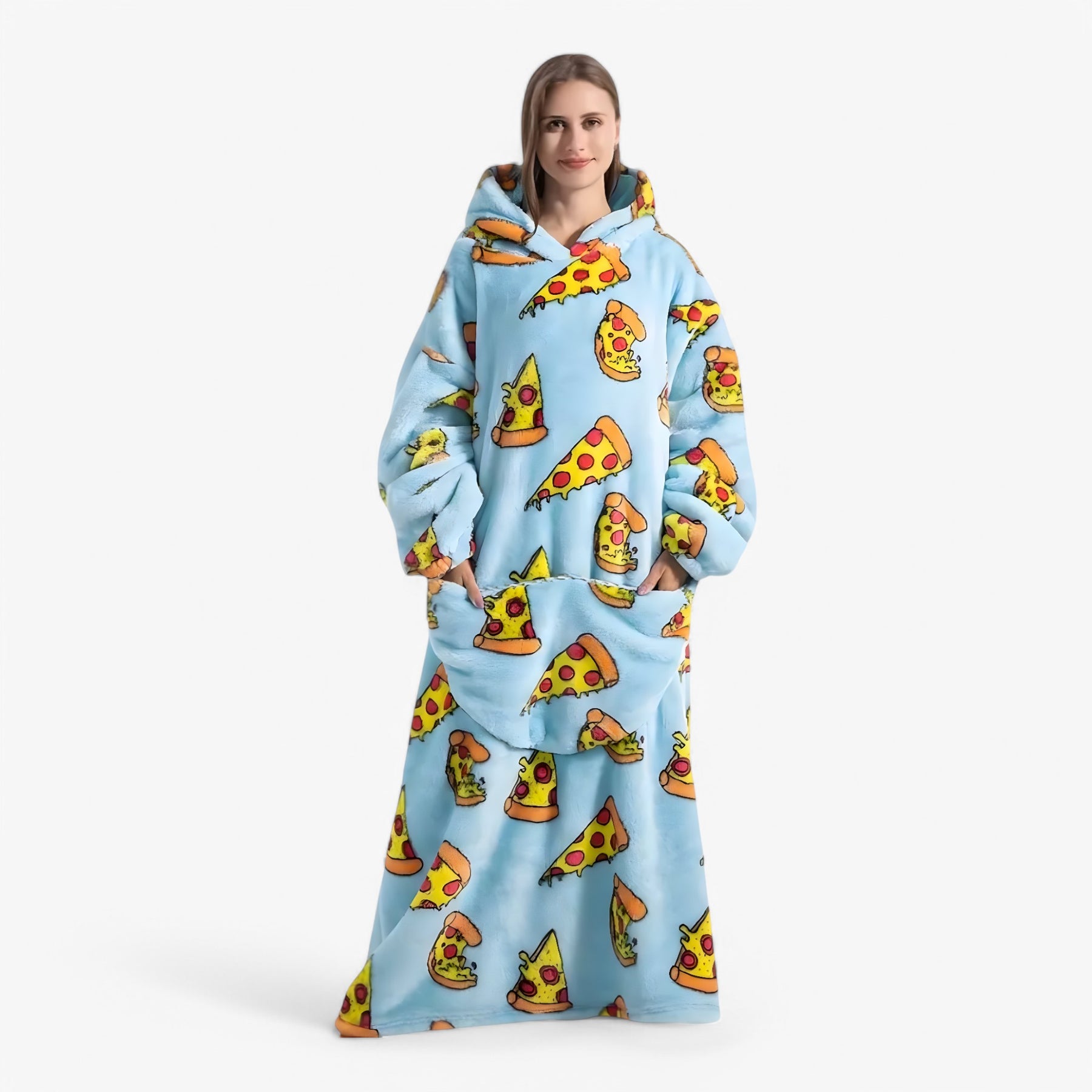 home & garden : WarmBlanket - Zachte Warme Fleece Trui Deken - Wit Panda in Pizza van Pantino