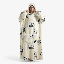 home & garden : WarmBlanket - Zachte Warme Fleece Trui Deken - Wit Panda in Wit Panda van Pantino