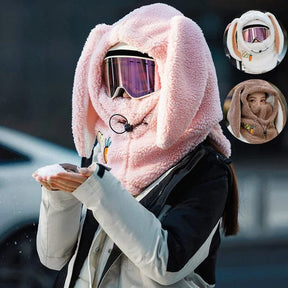 Helmet Cover : WarmHelmet - Konijnenoor Decoratieve Helmhoes Konijn - Wit in van Pantino