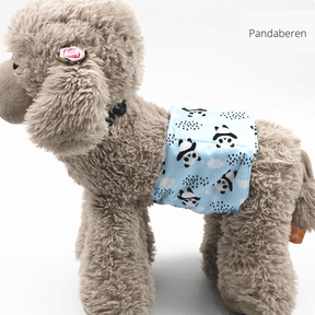 pets : Wasbare Hippe Hondenluier - Geen Ongelukjes Meer - Blauw met Pandaberen in van Pantino
