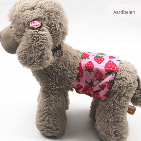 pets : Wasbare Hippe Hondenluier - Geen Ongelukjes Meer - Blauw met Pandaberen in Roze met aardbeien van Pantino