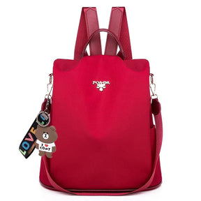bags : Rugzak Heren Sequin Zwart - Waterbestendige Anti-Diefstal USB Oplaadpoort Beautiful in Rood van Pantino