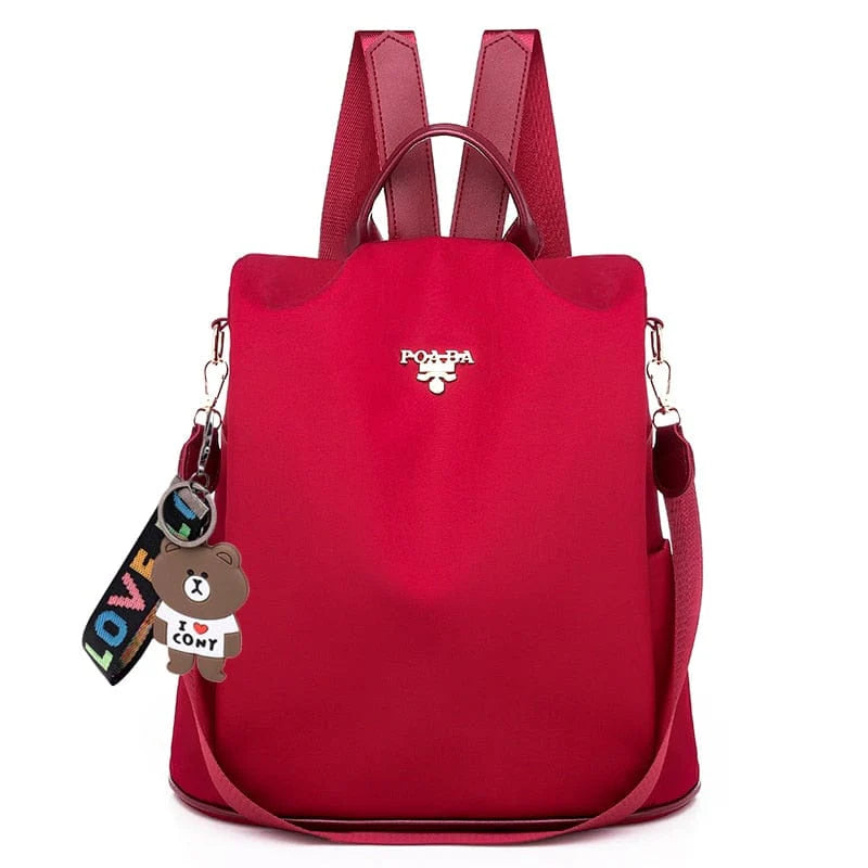 bags : Rugzak Heren Sequin Zwart - Waterbestendige Anti-Diefstal USB Oplaadpoort Beautiful in Rood van Pantino