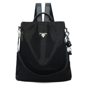 bags : Rugzak Heren Sequin Zwart - Waterbestendige Anti-Diefstal USB Oplaadpoort Beautiful in Sequin Zwart van Pantino