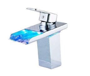 home & garden : Watervaluitloop met Eenhendelmengkraan voor Wastafel met LED Verlichting - Elia - Brons Zwart in van Pantino