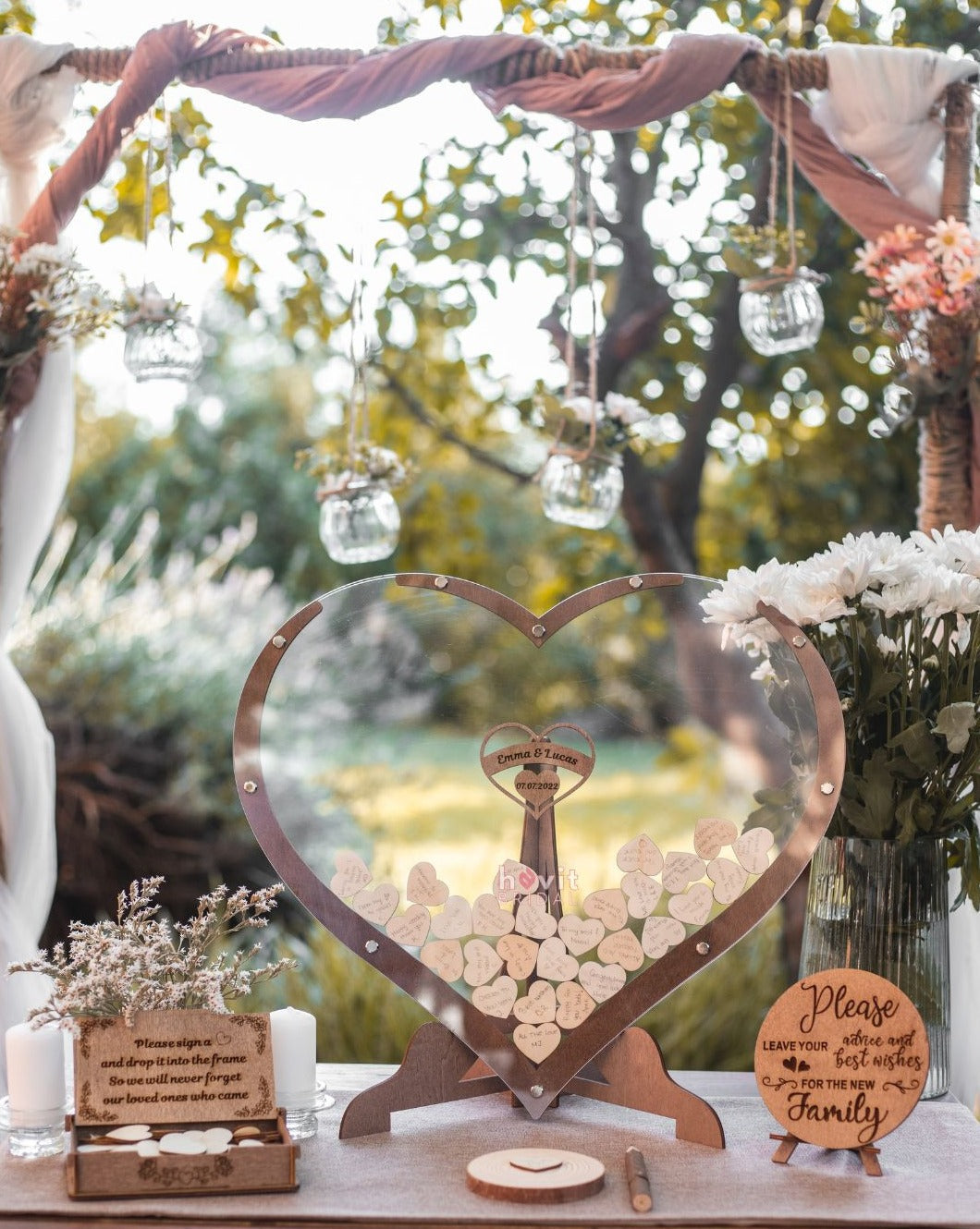 home & garden : Hartvormig Gastenboek - Herinneringen Feesten Bruiloft Cadeau - Papier in van Pantino