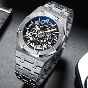watches : Horloge Zilver Zwart - Wesley Watch - Mechanische in van Pantino