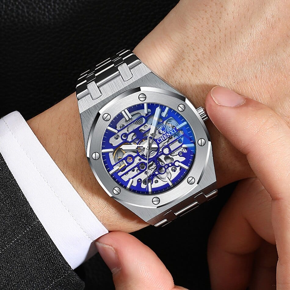 watches : Horloge Zilver Zwart - Wesley Watch - Mechanische in van Pantino