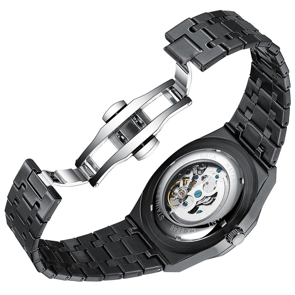 watches : Horloge Zilver Zwart - Wesley Watch - Mechanische in van Pantino