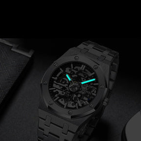 watches : Horloge Zilver Zwart - Wesley Watch - Mechanische in van Pantino