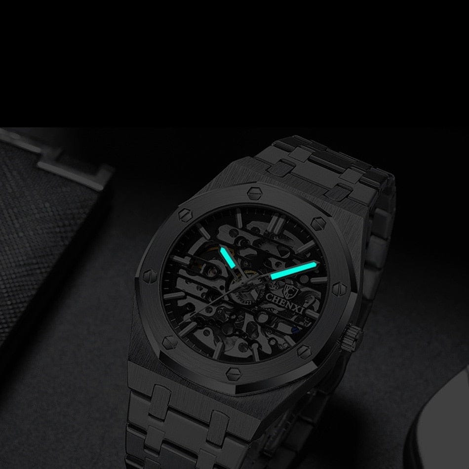 watches : Horloge Zilver Zwart - Wesley Watch - Mechanische in van Pantino