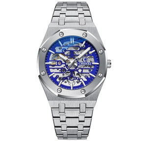 watches : Horloge Zilver Zwart - Wesley Watch - Mechanische in Zilver Blauw van Pantino